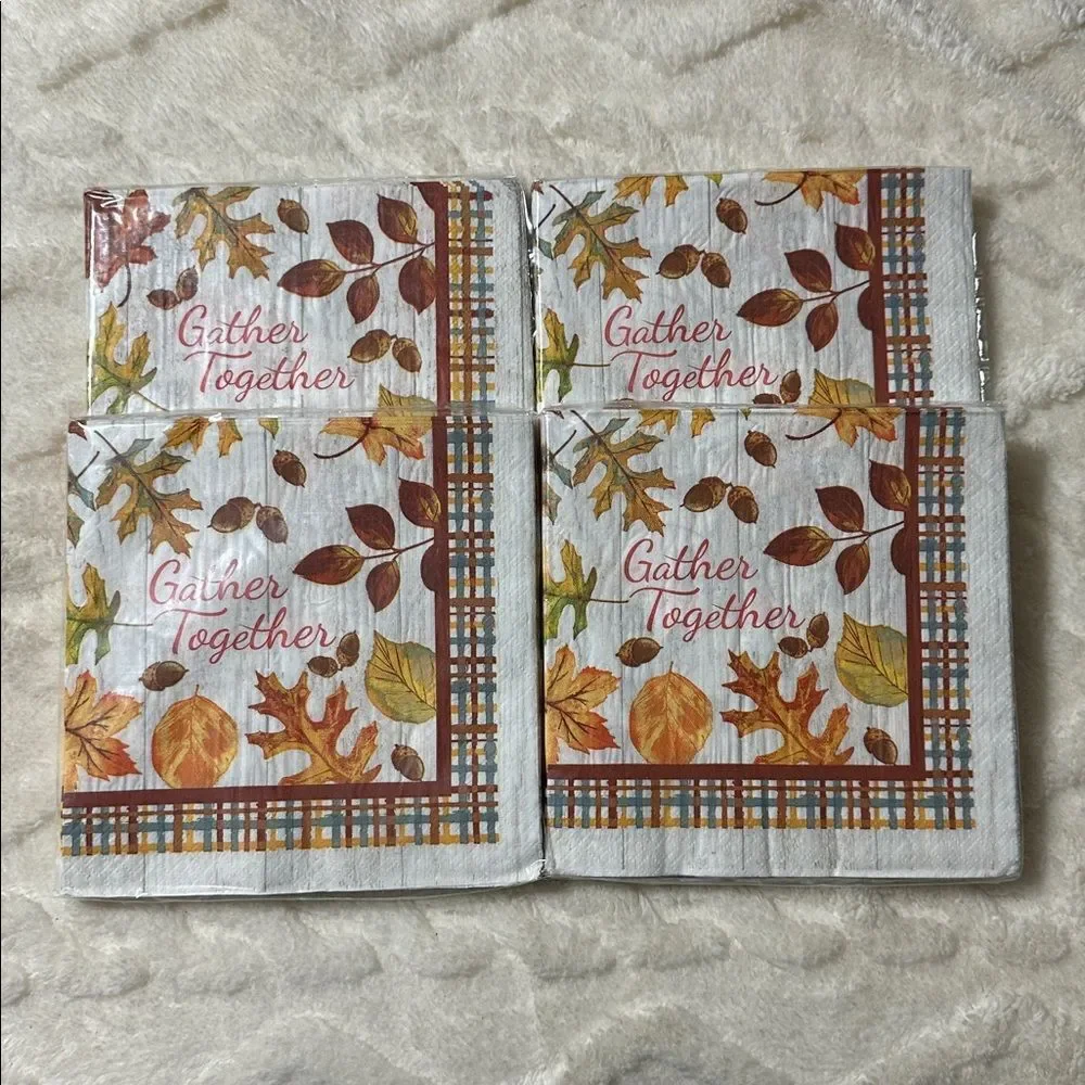 Greenbrier Gather Together Thanksgiving Square Shaped Napkins 24 x 4 packs